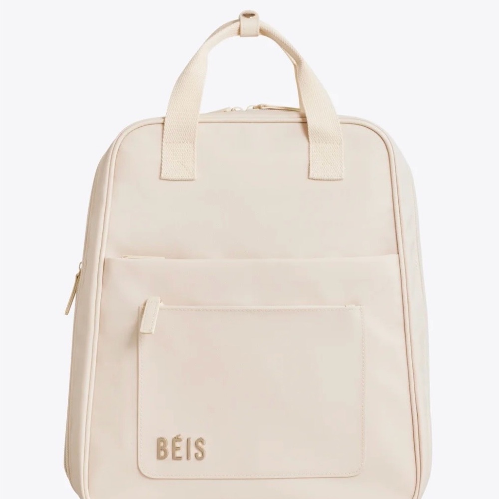BEIS Cream Minimalist Backpack Tote